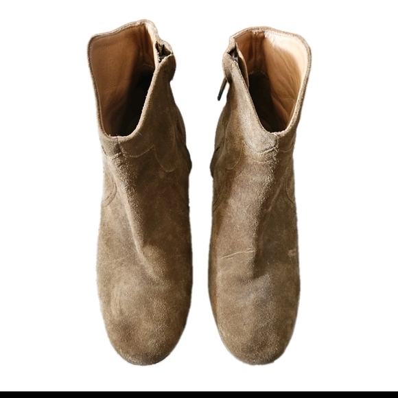 Isabel Marant Womens Tan Dicker  Suede Calfskin Leather Designer Ankle Bootie 37 - Picture 3 of 14